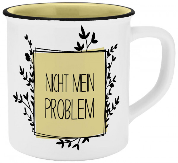 Tasse Nicht mein Problem Emaille-Optik 400ml