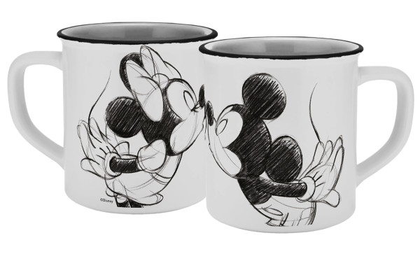 847936_Tasse Mickey Sketch grau Emaille Optik 400ml